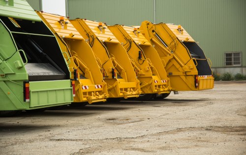 Sorting area showing separated garden waste streams at local transfer station